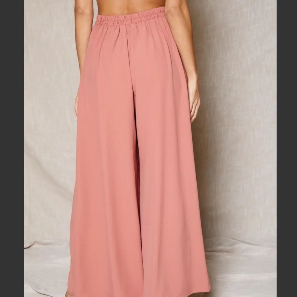 #043 🛑L CHIC & FABULOUS WIDE LEG SOLID PLEATED PANTS - Picture 8 of 8